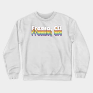 Fresno, CA // Retro Typography Design Crewneck Sweatshirt